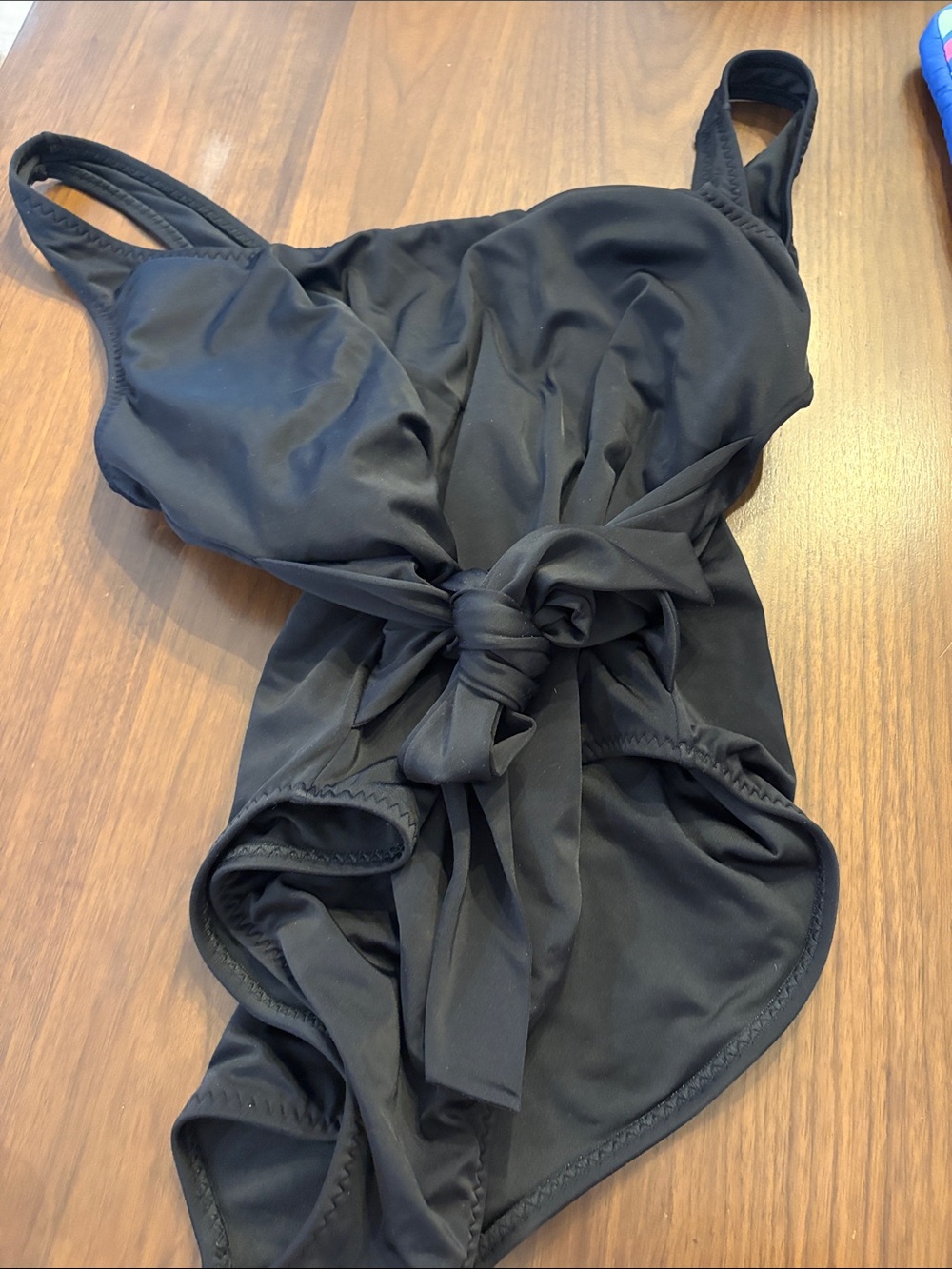 Fabletics Black Girls' One-Piece Swimsuit with Front Knot